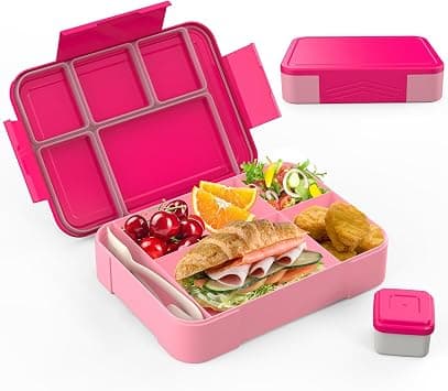 Hap Tim Bento Lunch Box for Kids & Adults, Lunchbox Containers with Tablewares for Boys & Girls, Leakproof, Microwave, Dishwasher, Freezer Safe, Bpa-Free, Pink, (AE1265-PK) on Amazon.ae - Price Tracker