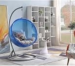 Yulan Transparent Bubble Chair,Glass Cradle,Hanging Basket Chair, Indoor Balcony Home Hemisphere Chair Space Chair Swing Chair (Blue Grey) 515 - Best Deal Finder