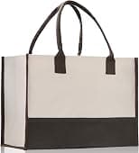 Personalized Gift Monogram Initial 100% Cotton Chic Tote Bag with Customize Option - Black - Best Deal Finder