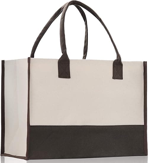 Personalized Gift Monogram Initial 100% Cotton Chic Tote Bag with Customize Option - Black on Amazon.ae - Price Tracker