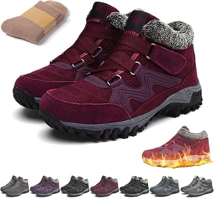 Winter Warm Snow Boots for Women Men,Warm Fur Lined Winter Shoes Waterproof Non Slip Comfortable Low Calf for Hiking Walking Thick Lace-up Anti-slip Boots on Amazon.ae - Price Tracker