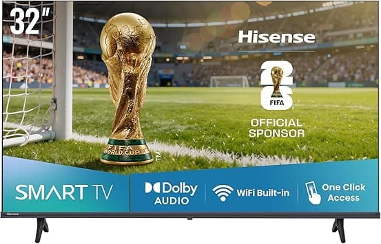 Hisense 32 inch Smart TV FHD 4K E4Q-Natural Colour Enhancer,High Contrast,Share to TV,Dual Band Wi-Fi, Game Mode, Eye Care Mode,Youtube,Netflix,Shahid 32E4Q (2025 UAE Version) on Amazon.ae - Price Tracker