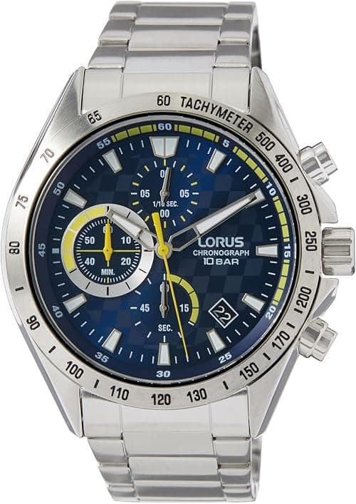 Lorus Men's Analog Quartz Watch with Metal Strap RM311JX9, Blue, Modern على Amazon.ae - متتبع الأسعار