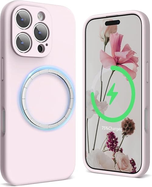 SURPHY Magnetic Silicone for iPhone 16 Pro Case, Compatible with MagSafe, Camera Protective and Soft Microfiber Lining Shockproof Phone Case Cover 6.3 inch 2024, Chalk Pink على Amazon.ae - متتبع الأسعار