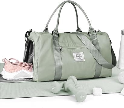 WISEPACK Gym Travel Carry on Duffel Bag Womens Mens with Shoes Compartment and Wet Pocket, for Plane,Sport Swimming Yoga,Waterproof Weekend Overnight Tote, Hospital Holdalls on Amazon.ae - Price Tracker