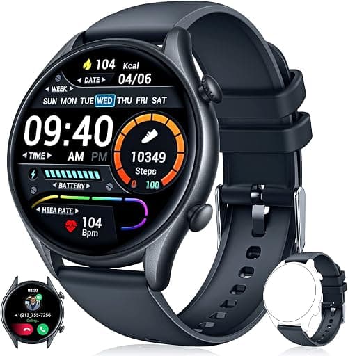 Smart Watch for Men Fitness Tracker: (Answer/Make Call) IP68 Waterproof Smartwatch for Android iOS Phone Sport Running Digital Watches with Heart Rate Blood Pressure Sleep Monitor Step Counter Round on Amazon.ae - Price Tracker