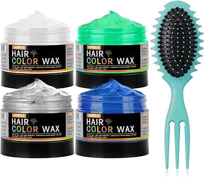 4Pcs Temporary Hair Color Wax Natural Hair Color Wax for Cosplay, Masquerade & Festivals Party – Easy Wash-Out Styling Pomade with Instant Results and Long-Lasting Hold(White/Gray/Green/Blue) on Amazon.ae - Price Tracker