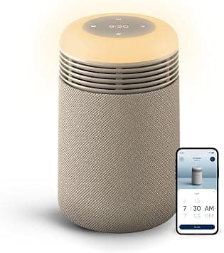 BLUEAIR Purifier for Bedroom - Mini Restful - Sunrise Clock with HEPASilent Filtration and Wake Up Light - Cleans Air and Supports Circadian Rhythm - USB-C and App Connectivity on Amazon.ae - Price Tracker