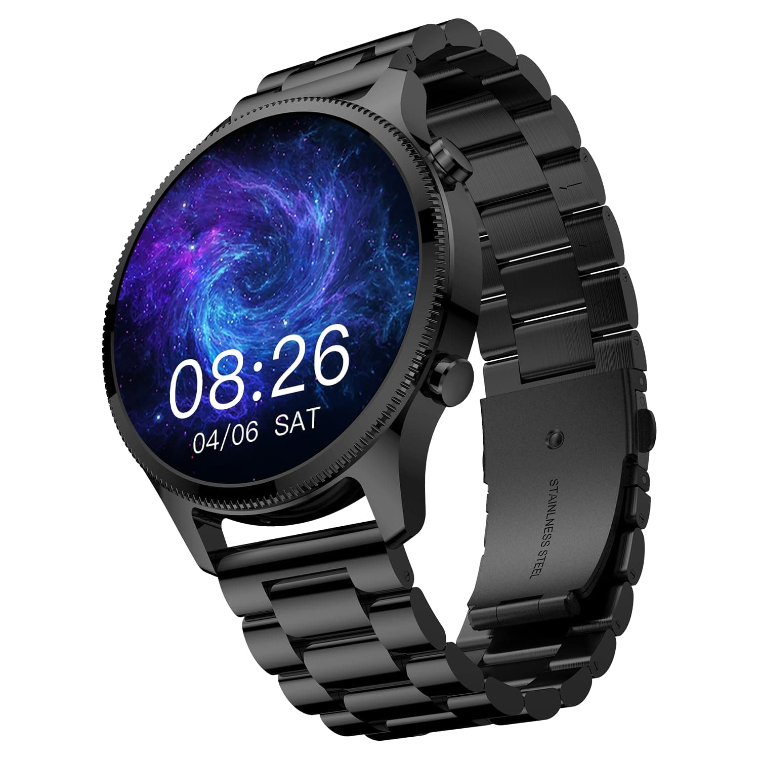Noise Halo Plus Metallic Smartwatch, 1.46' AMOLED, Stainless Steel Straps, BT Calling, 100+ Watchfaces, 100+ Sport Modes, Multi Health Trackers, Water & Dust Resistant, 1 Year Warranty (Elite Black) on Amazon.ae - Price Tracker