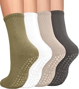 YeuG 4/6 Pairs Pilates Socks for Women - Non Slip Grip Socks for Yoga, Barre, Hospital, Barefoot - Best Deal Finder
