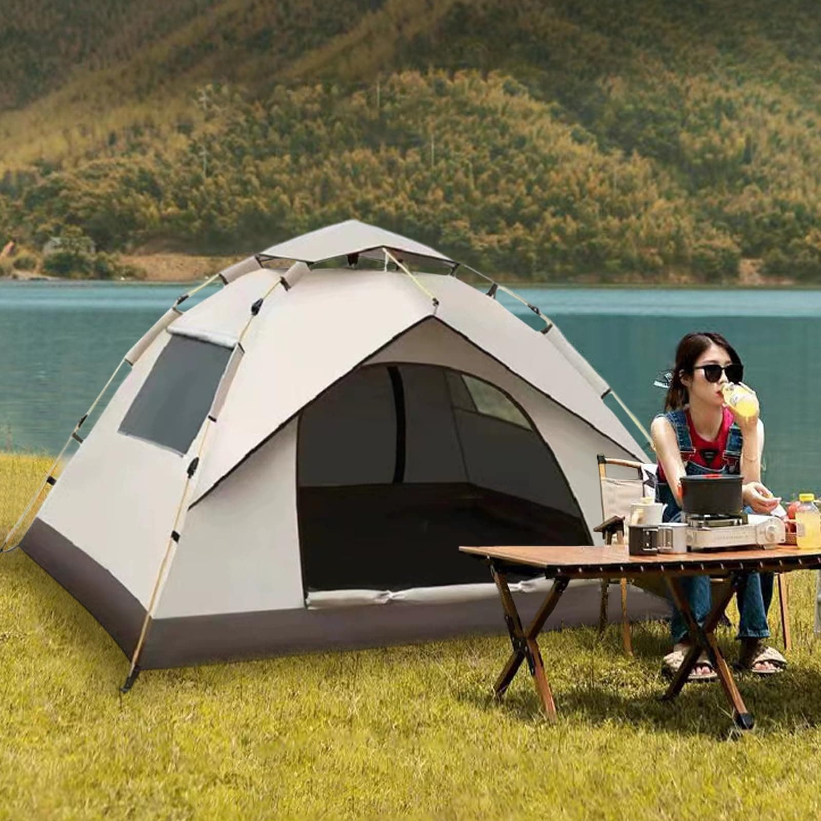 Quicksand Gold Tent Quicksand Gold 2-4 Person Camping Tent with Carrying Bag - Lightweight for Backpacking, Hiking, Beach Use, Festivals, Backyard, Sleepovers - Weatherproof on Amazon.ae - Price Tracker