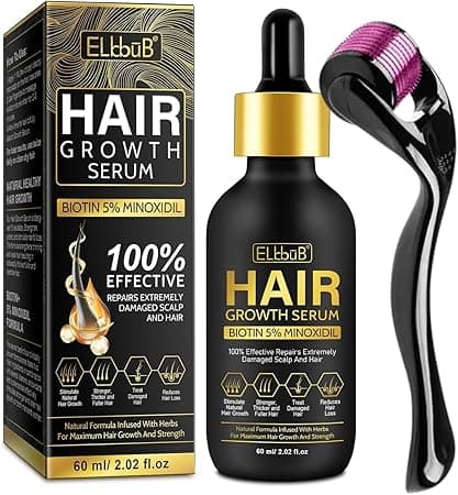 NIKITA.VIVI 5% Minoxidil Serum with Hair Growth Roller 60ml, Biotin Minoxidil Hair Growth Oil for Men &amp; Women, Hair Loss Scalp Treatment for Thinning Hairs, Promotes Healthier Hairs &amp; Beard Serum on Amazon.ae - Price Tracker