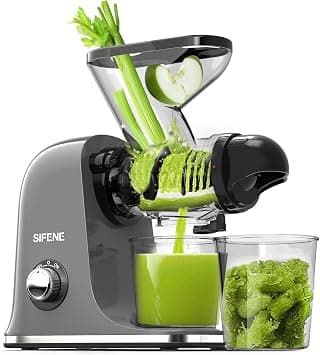 SiFENE - Cold Press Juicer Machine, Dual Feed Channel, Slow Chew Juicer, Vegetable and Fruit Juice Squeezer Machine, Recipes Included على Amazon.ae - متتبع الأسعار