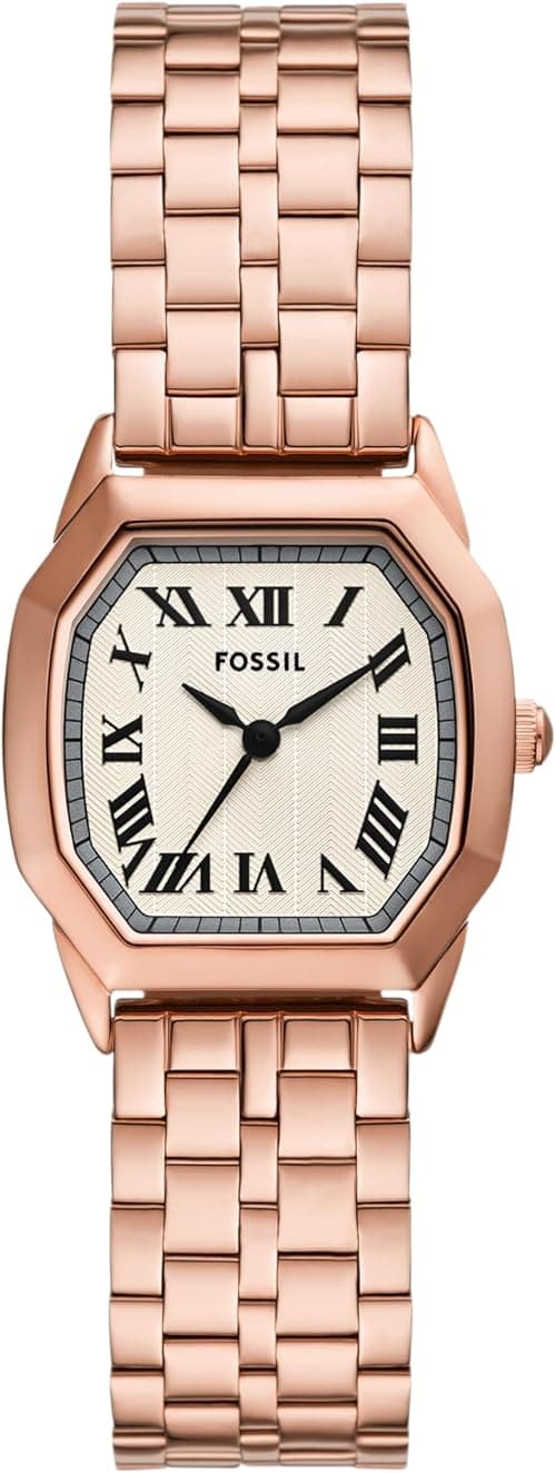 Fossil Women's Harlow Three-Hand Rose Gold-Tone Stainless Steel Watch on Amazon.ae - Price Tracker