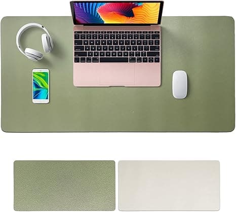 SKY-TOUCH Mouse Pad Large 80x40cm, Leather Computer Pad Office Desk Mat Extended Gaming Mouse Pad, Non-Slip Waterproof Dual-Side USe Desk Mat Protector (Green/Silver) on Amazon.ae - Price Tracker