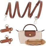 2-Pack Mini Bag Strap for Longchamp, Longchamp Bag Organizer, Punch-Free Adjustable Buckle Strap Design, Multi-Pocket Felt Handbag Organizer, for Small Tote Bag Organizer(1.2) - Best Deal Finder