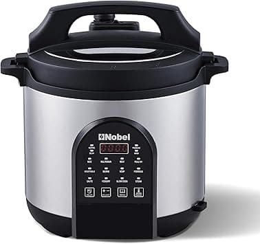 Nobel Electric Pressure Cooker 6L, 1000W Digital Multi-Function | Stainless Steel Lid & Wrapper, Non-Stick Aluminum Pot, Touch Control Panel, Multiple Safety Features | 220-240V - NPC650 on Amazon.ae - Price Tracker