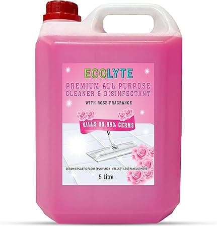 ECOLYTE+ Disinfectant Premium Floor Cleaner All Purpose Cleaner Plus for Hospital, Home, Office &amp; Commercial Use for Dirt, Stains &amp; Germs, Floor Cleaning, (Rose, 5 Liter) on Amazon.ae - Price Tracker