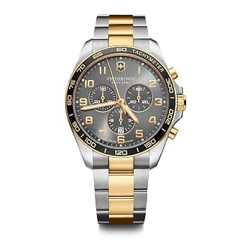 Victorinox Men's FieldForce Classic Chrono, Men's Analogue Quartz Watch, Case Diameter 42 mm, Stainless Steel Strap 21 mm, 154 g, Dark Grey/Silver/Gold on Amazon.ae - Price Tracker