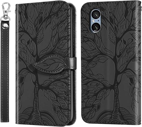 Sony Xperia 5 V 2023 Case Embossed Tree PU Leather Shell Sony Xperia 5 V Magnetic Wallet Phone Case Wallet for Sony Xperia 5 V 2023 Black on Amazon.ae - Price Tracker