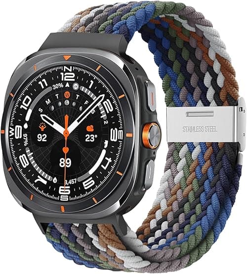 Stretchy Braided Band Compatible with Samsung Galaxy Watch 7 Ultra Bands 47mm, Smartwatch Replacement Elastic Nylon Sport Strap for Samsung Watch Ultra 2024 Men Women on Amazon.ae - Price Tracker