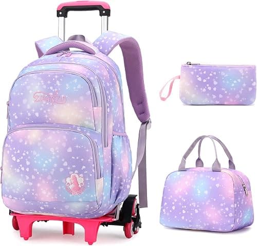 Dream Princess Wind Rolling Backpack for Girls Wheeled Travel Bag Trolley School Bag on Amazon.ae - Price Tracker