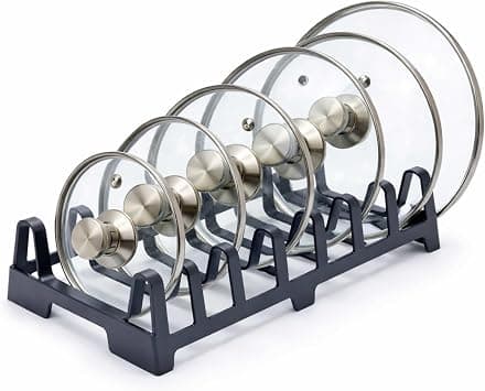 DIVCHI Pot Lid Holder Kitchen Organiser – 7 Slot Pan Lid Rack Lids, Plates & Chopping Boards, Compact Cupboard Storage Organiser (Grey) على Amazon.ae - متتبع الأسعار