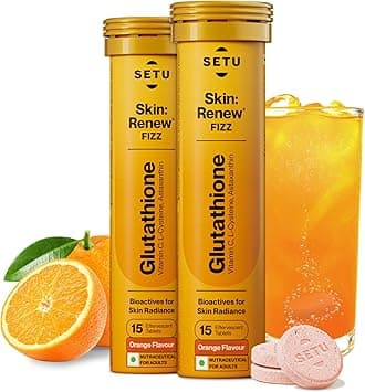 Setu Skin Renew Glutathione Tablets for Glowing Skin | 30 Effervescent Tablets with 500mg L-Glutathione & Vitamin C | Sugar-free Antioxidant & Skin Glow Supplement for Clear Skin | Orange (Pack of 2) - Amazon.ae Price Tracker