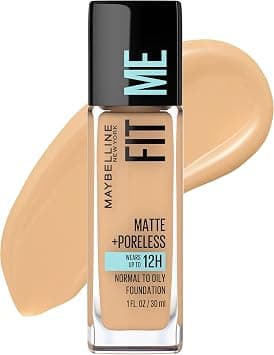 Maybelline Fit Me Matte + Poreless Liquid Oil-Free Foundation Makeup, Rich Tan, 1 Count (Packaging May Vary) - Best Deal Finder