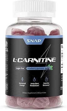 Snap Supplements Sugar Free L Carnitine Gummies - Natural Pre Workout L-Carnitine Supplement for Women & Men - Increased Energy, Faster Recovery, Boost Metabolism, Blueberry Flavor (60 Gummies) on Amazon.ae - Price Tracker