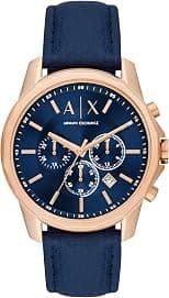 Armani Exchange A｜X Men's Chronograph Stainless Steel and Leather Watch (Model: A|X1723) - Best Deal Finder
