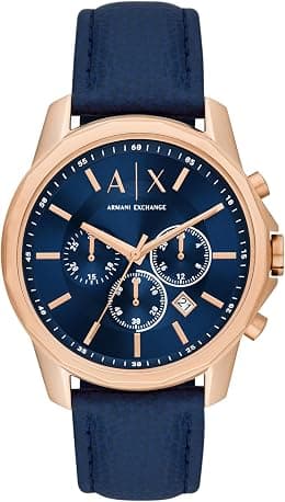 Armani Exchange A｜X Men's Chronograph Stainless Steel and Leather Watch (Model: A|X1723) - Best Deal Finder
