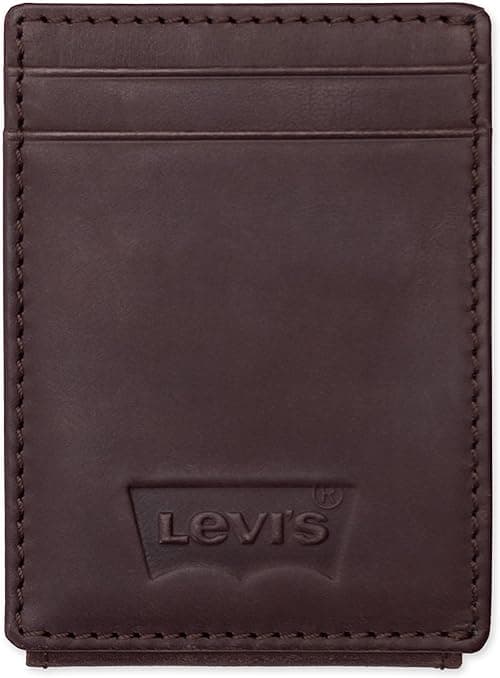 Levi's Men's RFID Embossed Logo Magnetic Front Pocket Wallet, Brown on Amazon.ae - Price Tracker