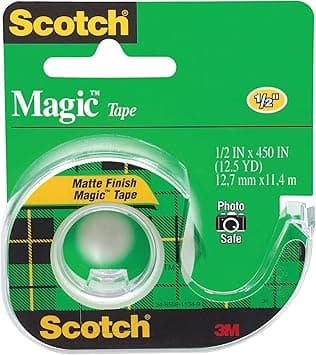 Scotch Magic Tape on a Dispenser 1/2 x 450 in (12mm x 11.43m), 1 roll/dispenser | Invisible | Removable | Sticky Tape | For Document Repair, Labelling and Sealing | Scotch Tape | Tape Dispenser - Amazon.ae Price Tracker