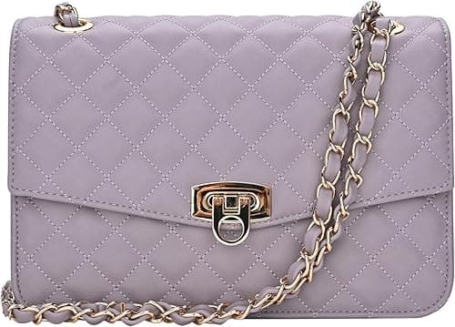GM LIKKIE Quilted Shoulder Bag for Women, Medium Flap Crossbody Handbag with Chain Strap, Soft Vegan Leather Clutch Purse on Amazon.ae - Price Tracker