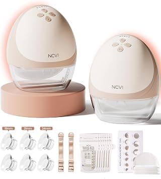NCVI Heated Breast Pump Hands Free 8161, Wearable 360° Surround Heating, 300 mmHg Hospital-Grade Suction, 2000mAh Long Battery, 4 Modes & 9 Levels, Leakproof Design, Slim & Quiet, 19–28mm Flanges on Amazon.ae - Price Tracker