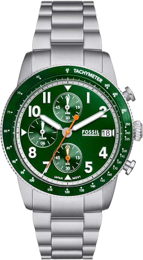 Fossil Sport Tourer Men's Automotive-Inspired Sports Watch with Stainless Steel, Silicone, or Leather Band على أمازون - دليلك لأفضل العروض