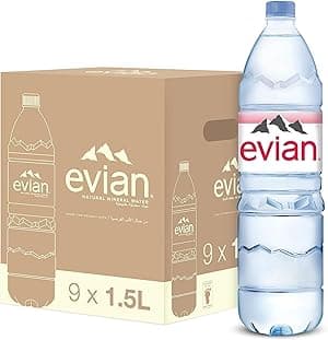 Evian Mineral Water, Naturally Filtered Drinking 1.5L Bottled Water Crafted By Nature, Case Of 9 X Pet Bottles - Amazon.ae Price Tracker