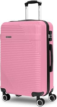 Parajohn Bravo Series 1 Piece Durable Lightweight Medium 24 inches Carrying 20KG Material-ABS 4 Wheels Hardsided Travel Suitcase - Pink على Amazon.ae - متتبع الأسعار