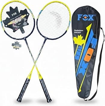 FOX Badminton Racket Set, 2 Player, Yellow and Blue, with Carrying Bag على Amazon.ae - متتبع الأسعار