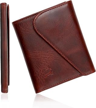 Slim Wallets for men | handmade Modern Minimalist front Pocket wallets | 6-12 Cards Geniune leather rfid wallet for men | Gift wallets with magnatic closure, Dark Brown, 0.4"D x 3.2"W x on Amazon.ae - Price Tracker