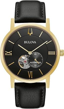 Bulova Men's Classic Dress 3-Hand 21- Jewel Automatic Watch, 42 Hour Reserve, Hack Feature, Sub-Second Hand, Open Aperture Dial, Exhibition Case Back, 42mm - Best Deal Finder