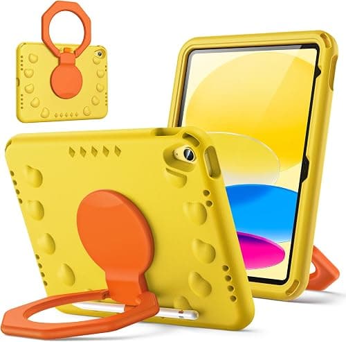 JETech Kids Case for iPad (A16) 11th/10th Gen, Yellow | For 2025/2022 Model, 360° Rotating Handle Stand, Shockproof Lightweight, Pencil Holder on Amazon.ae - Price Tracker