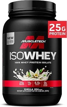 MuscleTech IsoWhey 100% Whey Protein Isolate Powder Helps Build Muscle & Post-Workout Support Recovery for Men & Women - 25g Protein, 5.4g BCAAs & 11.4g EAAs, Vanilla Flavor 30 Servings on Amazon.ae - Price Tracker