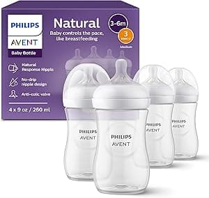 PHILIPS AVENT Natural Baby Bottle with Natural Response, Clear, 9oz, 4pk, SCY903/04, 9 Ounce - Amazon.ae Price Tracker