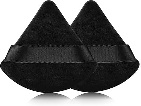 2 Pcs Triangle Powder Puff for Face Powder, Soft Plush Setting Powder Puff, Velour Cosmetic Foundation Blender Sponge Beauty Makeup Tools (Black) on Amazon.ae - Price Tracker