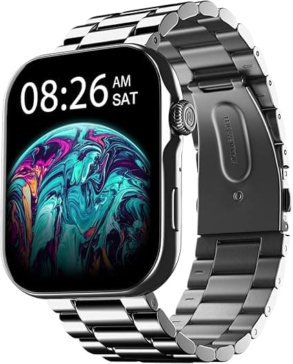 Noise ColorFit Ultra 3 Bluetooth Calling Smart Watch with Biggest 1.96" AMOLED Display, Premium Metallic Build, Functional Crown, Gesture Control with Metallic Strap (Glossy Silver: Elite Edition) on Amazon.ae - Price Tracker