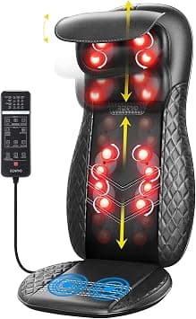 RENPHO Back Massager with Heat, Shiatsu Massage Chair Full Body, Neck Massager Height Adjustable, Back Massager Deep Tissue Kneading, Massager Seat Vibration, Massage at Home, Office على Amazon.ae - متتبع الأسعار