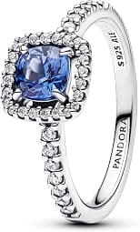 Pandora 193555C01 Women's Ring Silver Sparkling Square Blue - Best Deal Finder