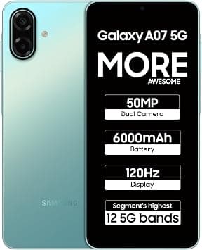 Samsung Galaxy A07 5G Smartphone (Light Green, 4GB RAM, 128GB Storage) | 120Hz Refresh Rate | Massive 6000mAh Battery | 50MP True Dual Camera | International Version على Amazon.ae - متتبع الأسعار